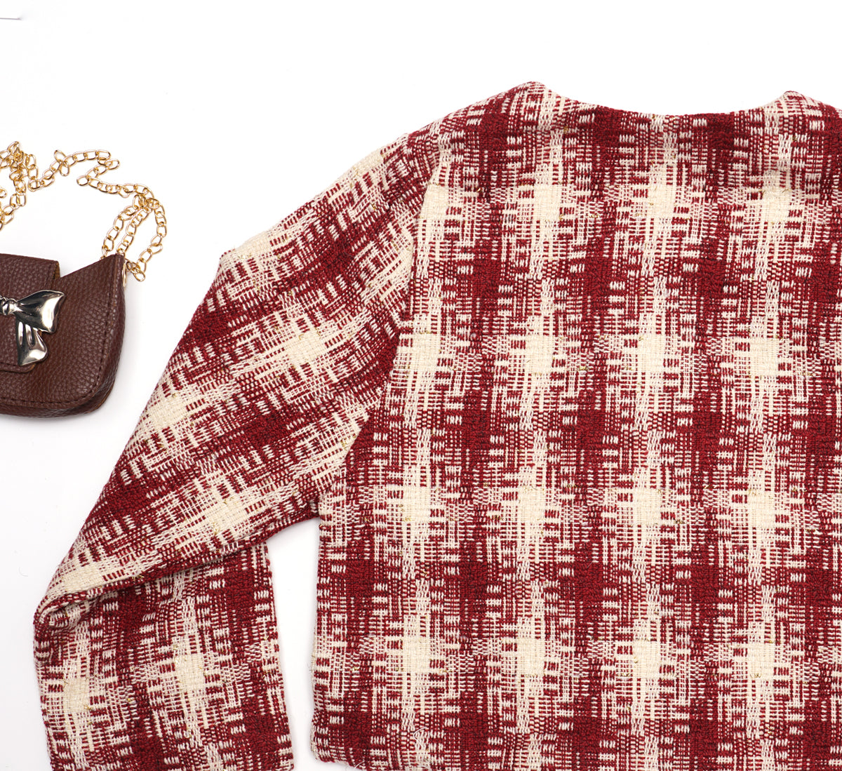 CHEQUERED TOP & SKIRT 3 PCS SET