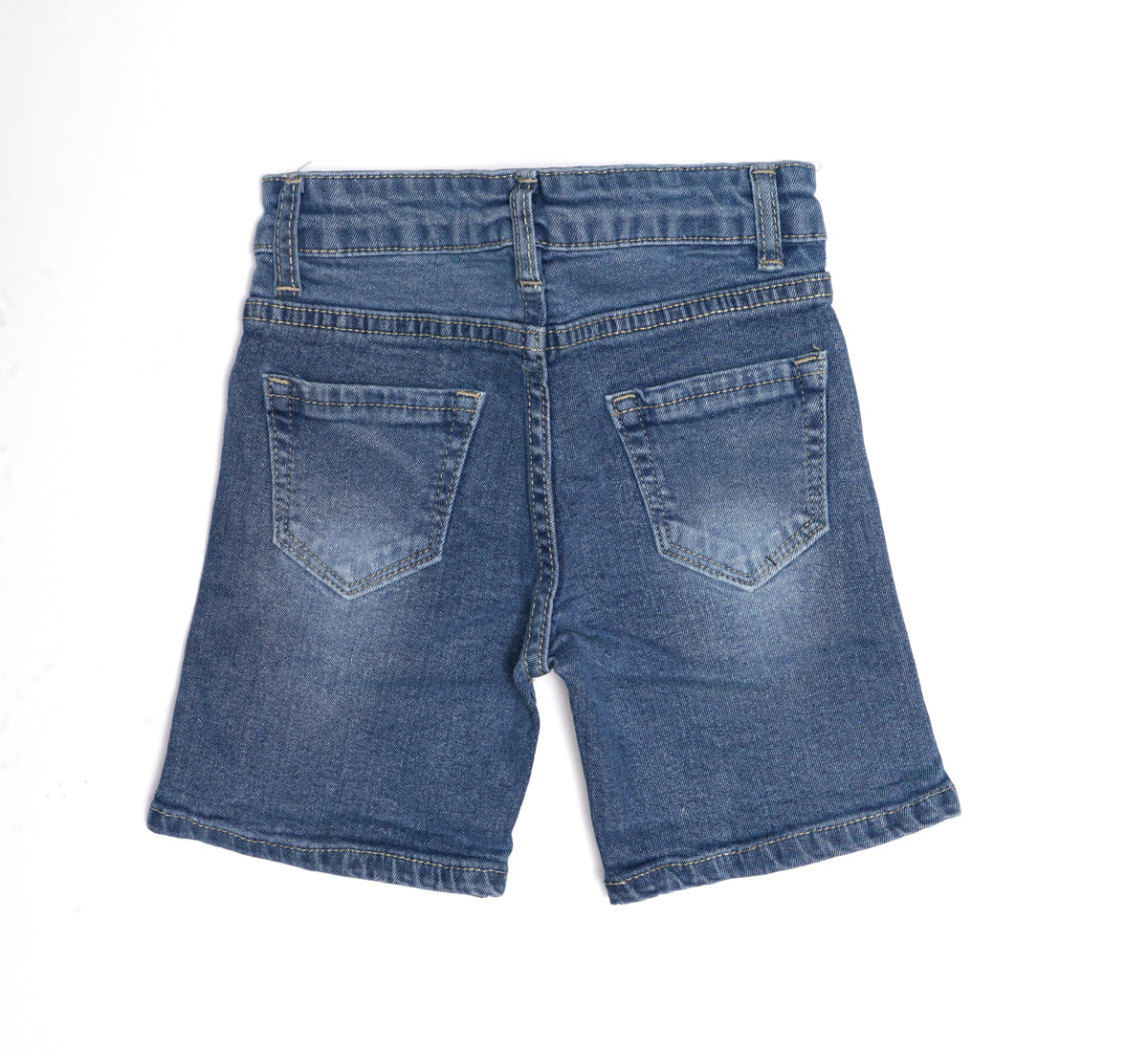 Plain Denim Shorts with Pockets