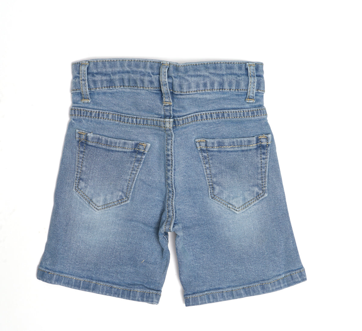 Plain Denim Shorts with Pockets