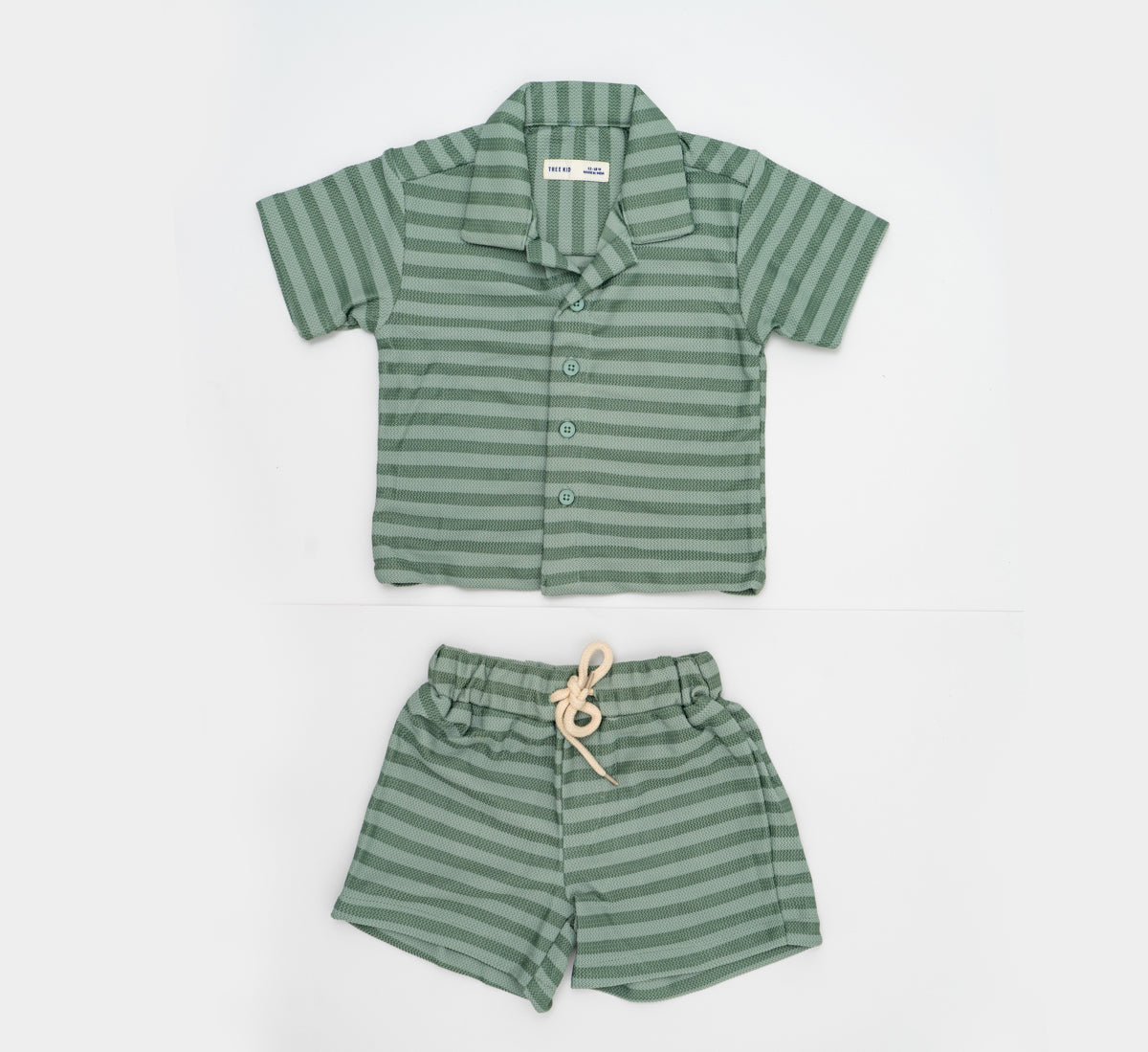 Lines Textured Shirt and Shorts Set
