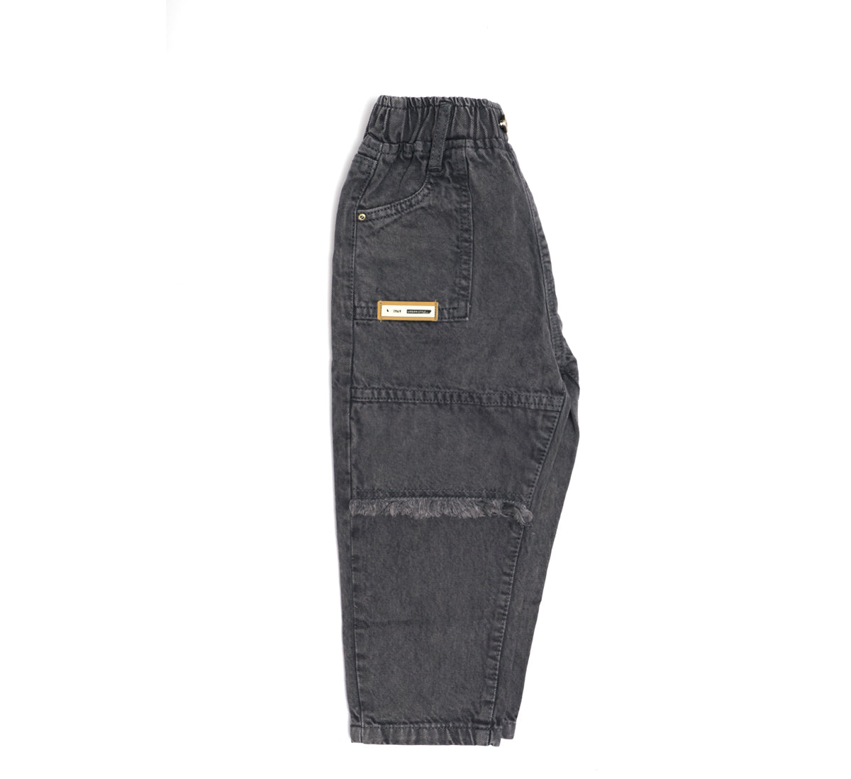 Full Length Jeans with Pockets and Button Closure