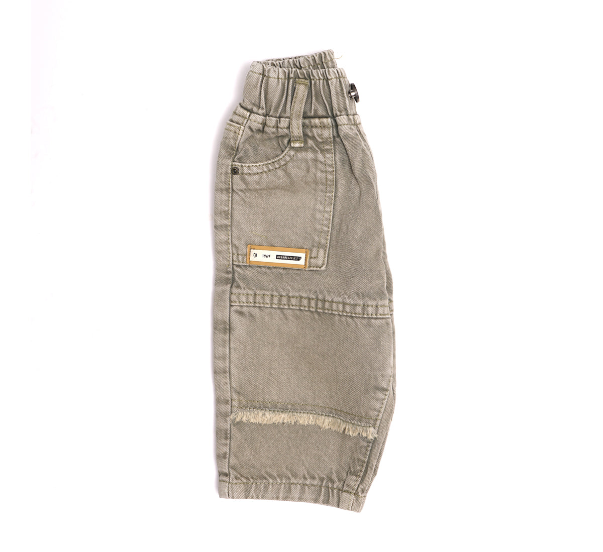 Full Length Jeans with Pockets and Button Closure