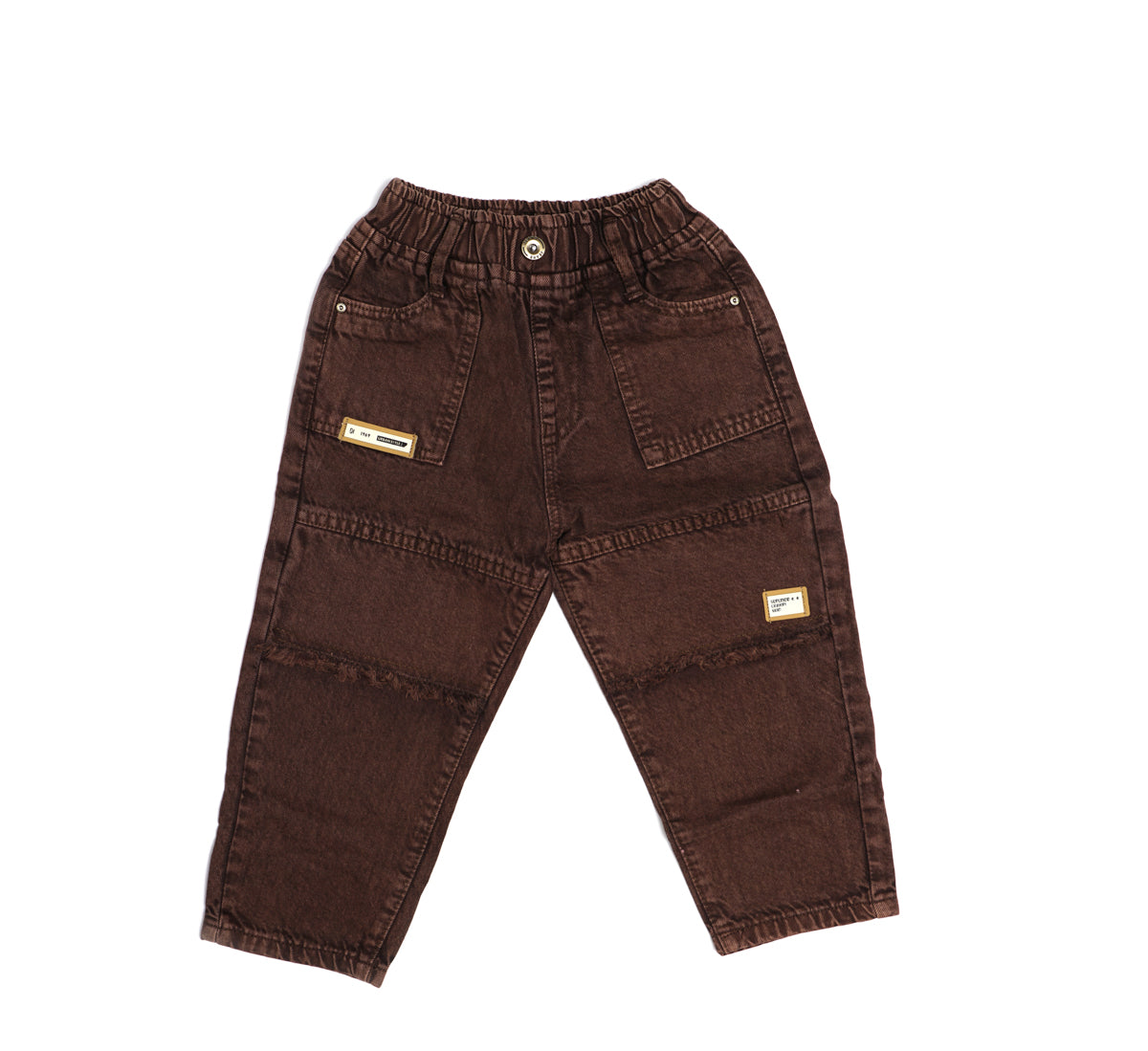 Full Length Jeans with Pockets and Button Closure