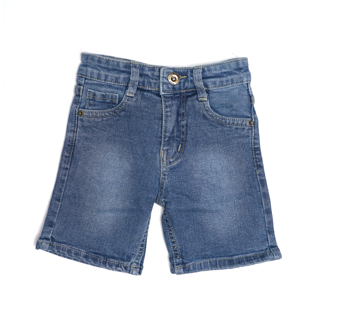 Plain Denim Shorts with Pockets