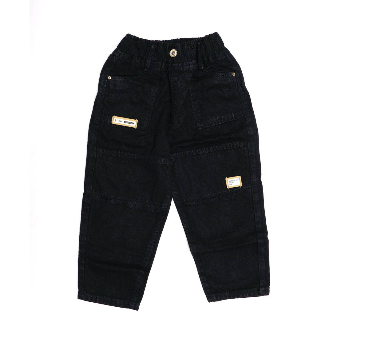 Full Length Jeans with Pockets and Button Closure