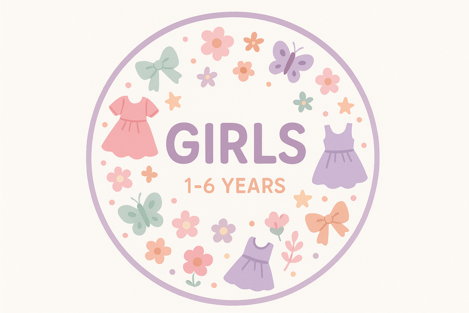 Girls 1-6 Years category page round shape  